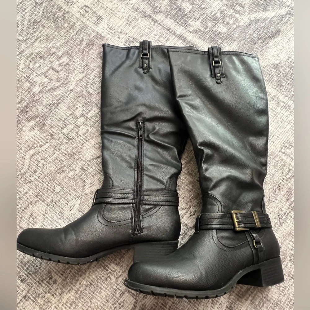 Rampage Black Knee-High Women’s Boots Size 8 - Picture 3 of 6